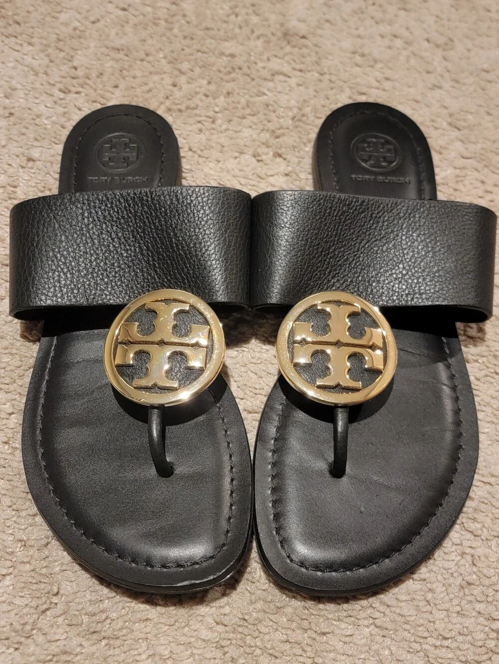Tory Burch Benton Bands Sandals Black Size 7.5